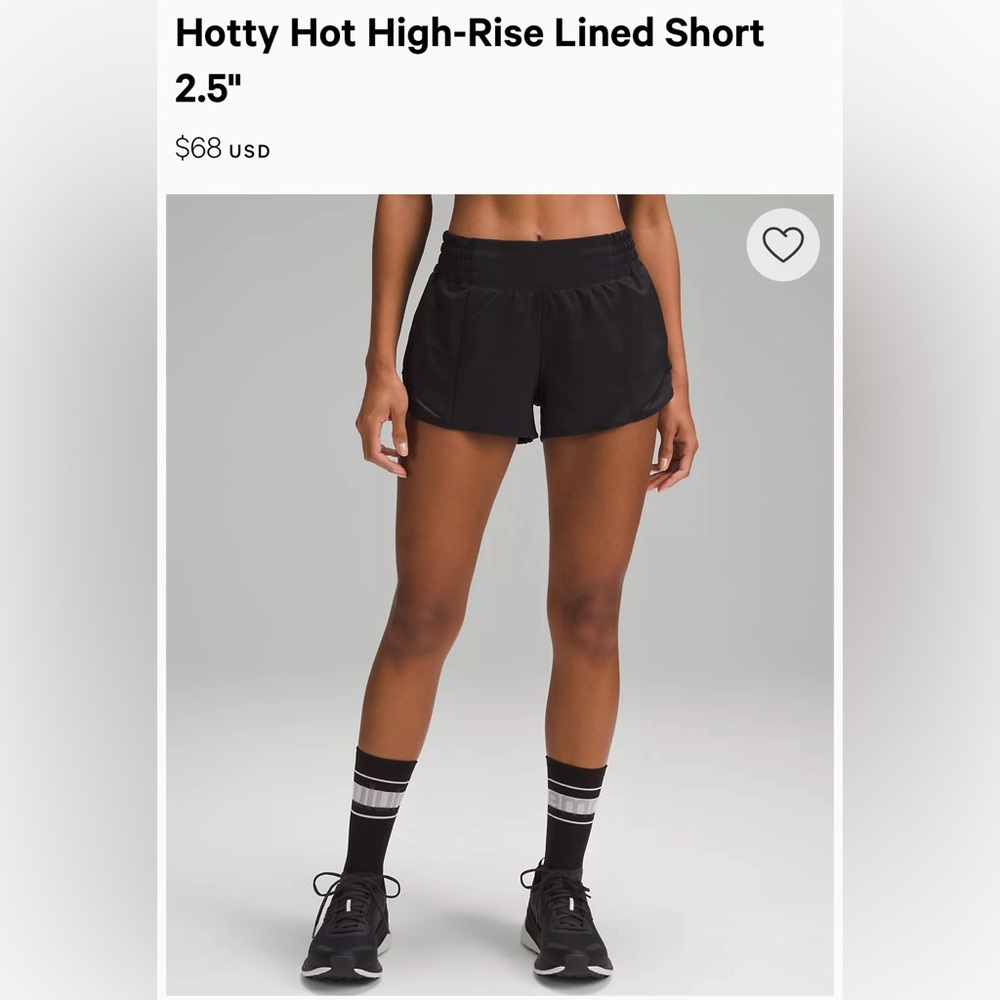 Lulu lemon bitty hot shorts (2.5 length) size 4